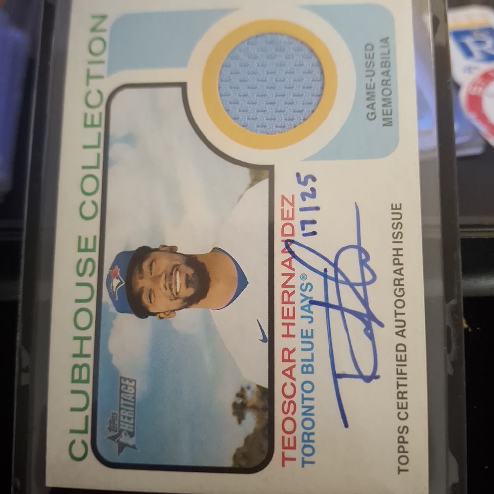 Topps Clubhouse Collection Teoscar Hernandez Card with Blue Jersey Patch